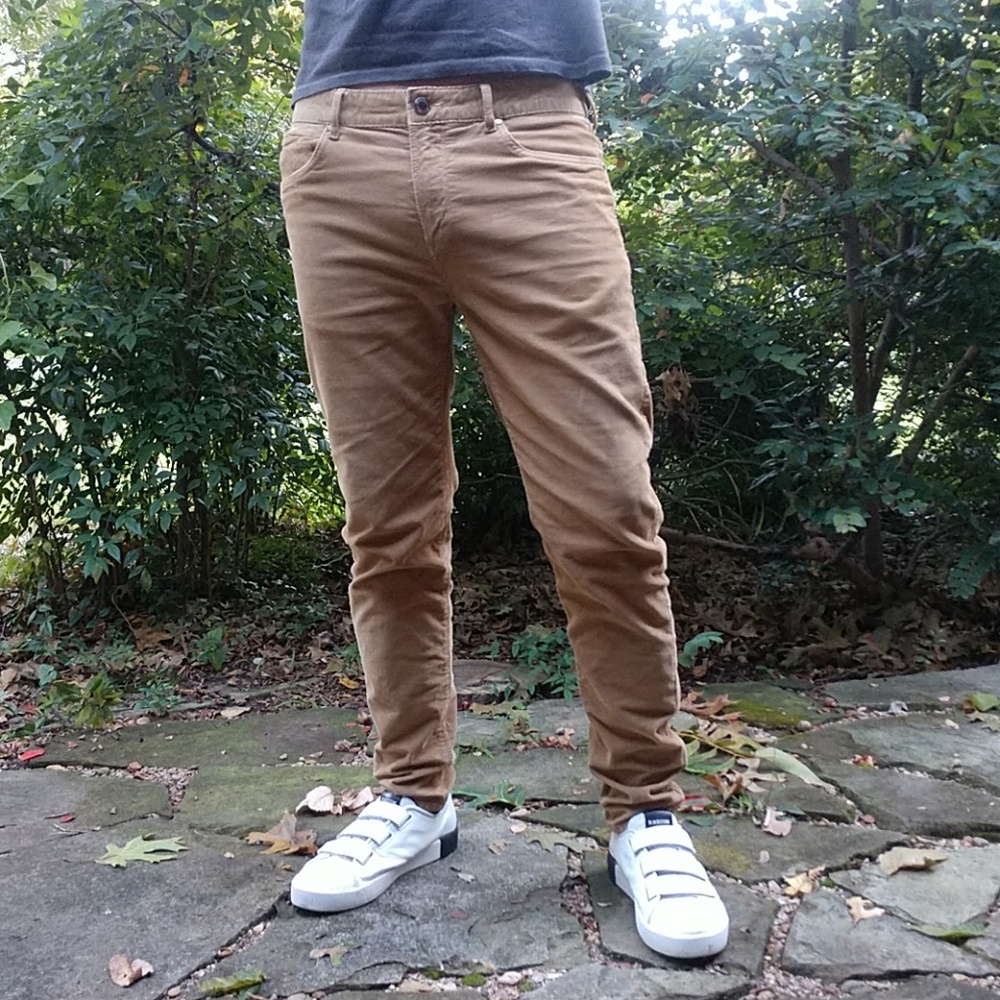 Zara Man Camel Corduroy Slim Fit Jeans Pants 32